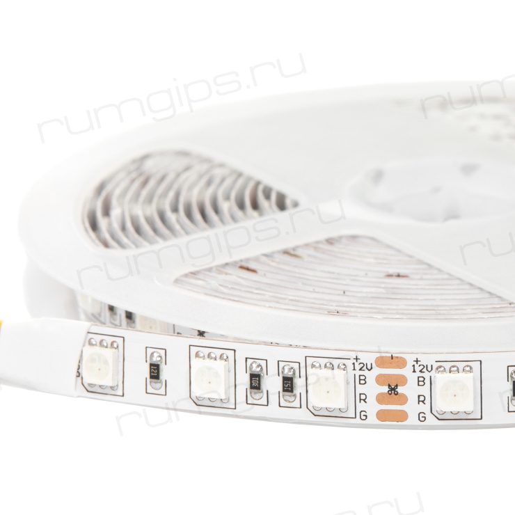 Лента светодиодная 300SMD диодов (5050) тип В, 12В, 5м, RGB