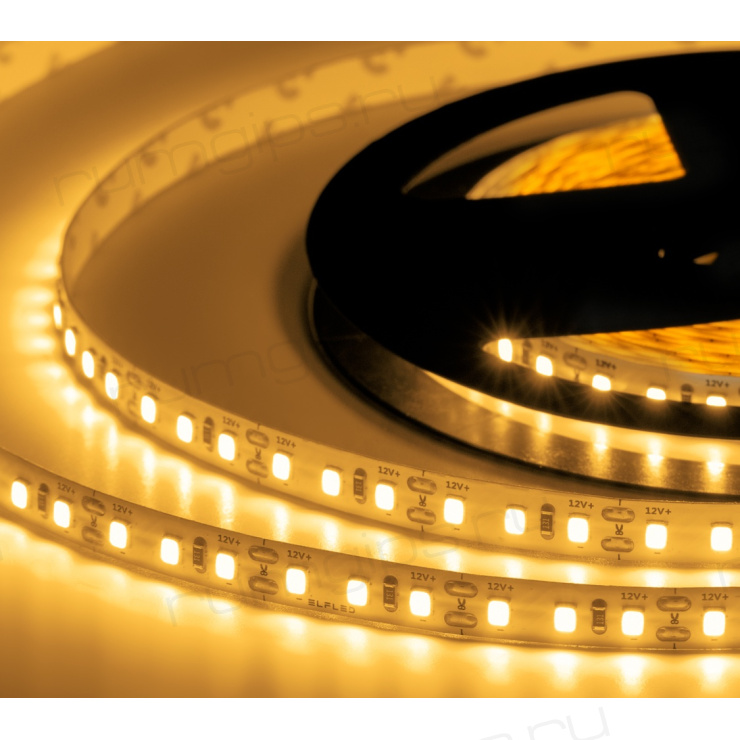 Лента светодиодная ELF 600SMD диодов (2835), 12В, 5м без пайки, белый теплый 2800-3300К