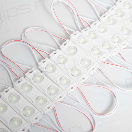 Модуль светодиодный ELF 2SMD диод 2835, с линзой, 160гр.,12В, IP 65, STD, холодный белый
