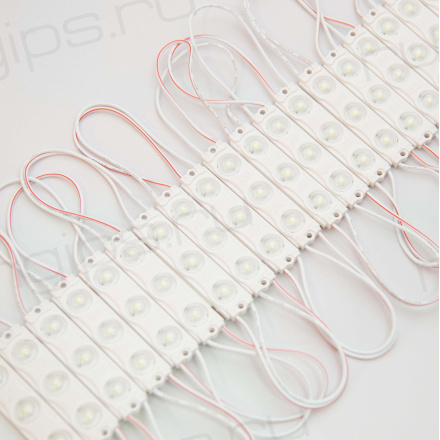 Модуль светодиодный ELF 3SMD диод 2835, с линзой, 160гр.,12В, IP 65, STD, холодный белый