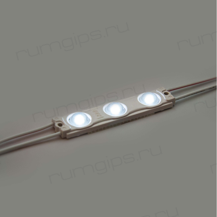 Модуль светодиодный ELF 3SMD диод 2835, с линзой, 160гр.,12В, IP 65, STD, холодный белый