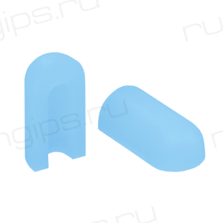 Торцевая заглушка для NeonLine ELF PVC интерьерный, 8мм, боковой изгиб, голубой, для 1см (10 шт)