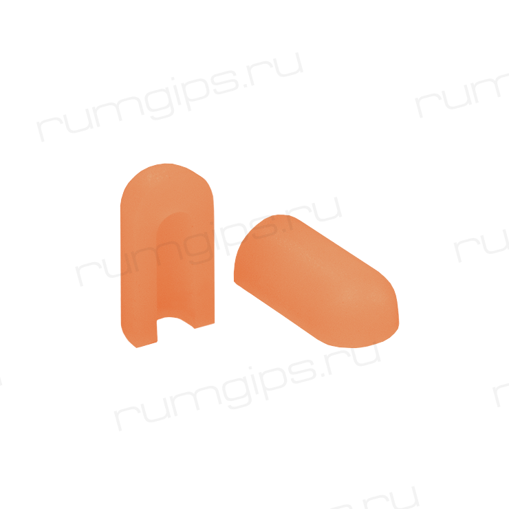 Торцевая заглушка для NeonLine ELF PVC интерьерный, 8мм, боковой изгиб, оранжевый, для 1см (10 шт)