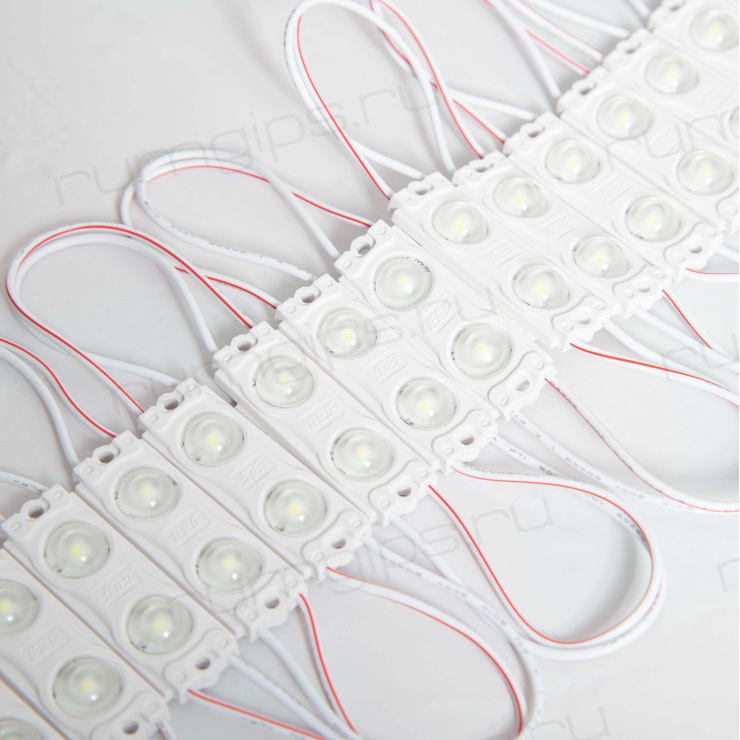Модуль светодиодный ELF 2SMD диод 2835, с линзой, 160гр.,12В, IP 65, STD-2, холодный белый