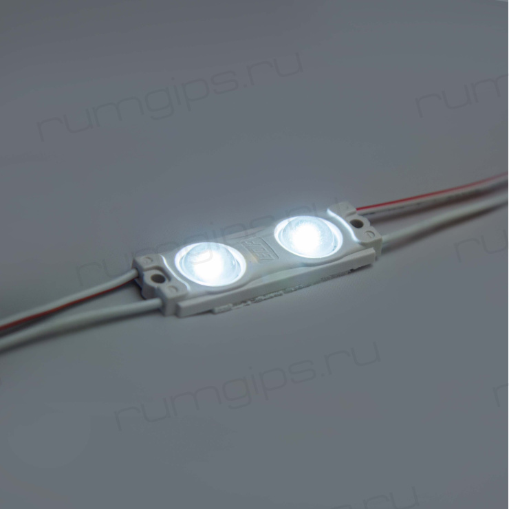 Модуль светодиодный ELF 2SMD диод 2835, с линзой, 160гр.,12В, IP 65, STD-2, холодный белый