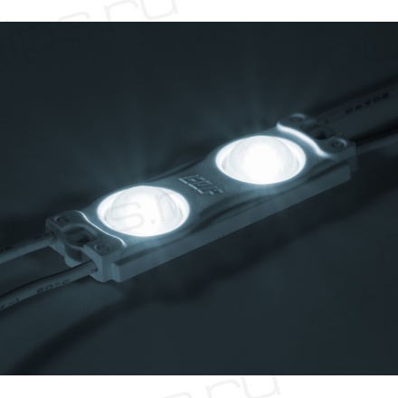 Модуль светодиодный ELF 2SMD диод 2835, с линзой, 160гр.,12В, IP 65, STD-2, холодный белый