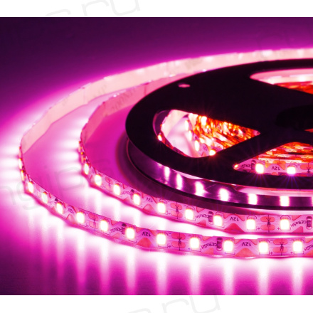 Лента светодиодная ELF, 480SMD (2835), 12В, 120град, 5м, розовая