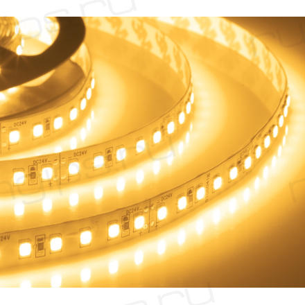 Лента светодиодная ELF 600SMD диодов (2835), 24В, 5м, ГИПЕР, белый теплый 2800-3300К