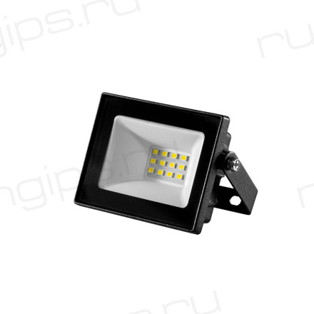 Прожектор светодиодный ELFLED, SMD, 10Вт, черный корпус, IP65, белый