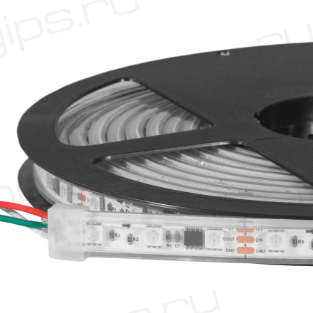 Лента светодиодная герметичная ELFLED 300SMD, 12В, IP66, 5м, RGB SPI WS2811