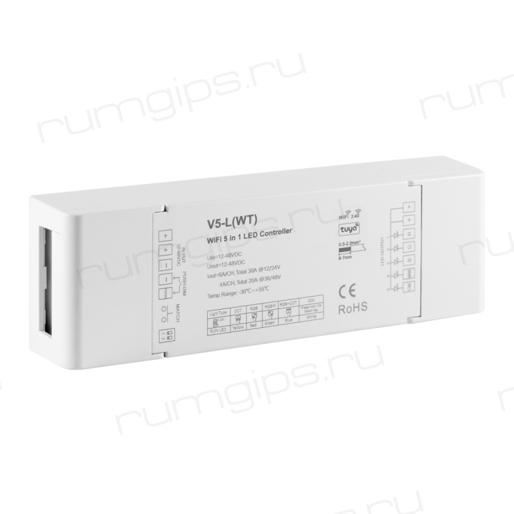 WiFi контроллер универсальный ELFLED V5-L (WT), 12/48В, 6A/канал
