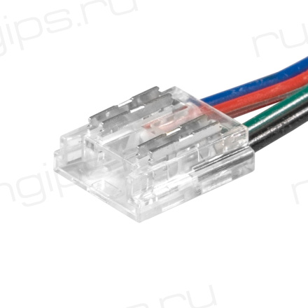 Коннектор 4pin/провод для СОВ-лент RGB 10мм, провод 10см