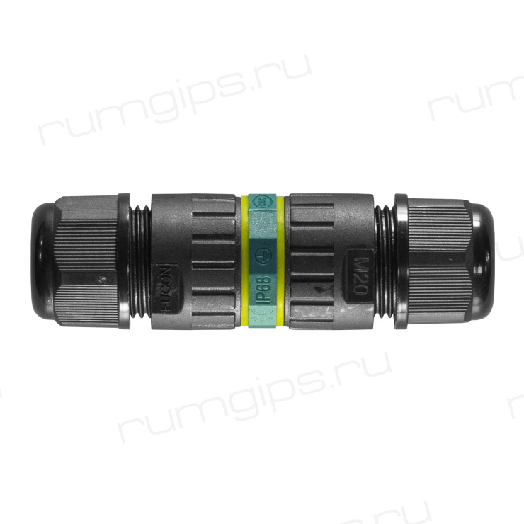 Муфта соединительная для 2-х кабелей 3pin/3pin, M20, винтовые зажимы, IP68