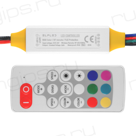 RGB-контроллер ELFLED P30 с радиоуправлением, 5/24В, 5А/канал, IP68