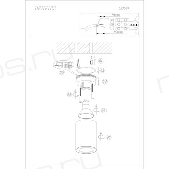 DK3007-BK Накладной светильник влагозащ., IP 44, 15 Вт, GU10, черный, алюминий