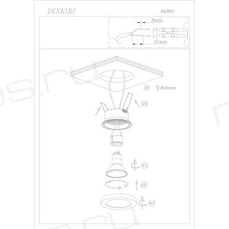 DK3012-WH Встраиваемый светильник влагозащ., IP 44, 50 Вт, GU10, белый, алюминий