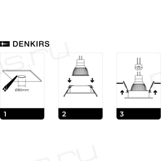 DK3020-WH Встраиваемый светильник, IP 20, 10 Вт, GU5.3, LED, белый, пластик