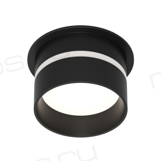 DK2404-BK Встраиваемый светильник влагозащ., IP 44, до 15 Вт, GU10, черный, алюминий