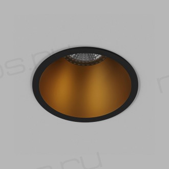 DK3026-BG Встраиваемый светильник, IP 20, 10 Вт, GU5.3, LED, черный/золотой, пластик