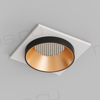 DK2402-GD Встраиваемый светильник, IP 20, 50 Вт, GU10, черный/золотой, алюминий