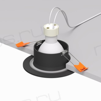 DK3016-BK Встраиваемый светильник влагозащ., IP 65, 50 Вт, GU10, черный, алюминий