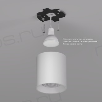 DK3090-WH Светильник накладной IP 20, 10 Вт, GU5.3, LED, белый/белый, пластик