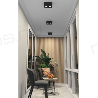 DK3085-BK+CH Светильник накладной IP 20, 10 Вт, GU5.3, LED, черный/хром, пластик