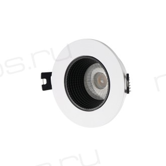 DK3061-WH+BK Встраиваемый светильник, IP 20, 10 Вт, GU5.3, LED, белый/черный, пластик