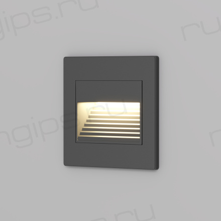 DK3050-BK Светильник встраиваемый в стену, IP 20, LED 3000, 1 Вт, черный пластик