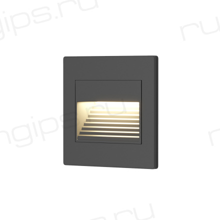 DK3050-BK Светильник встраиваемый в стену, IP 20, LED 3000, 1 Вт, черный пластик