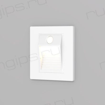 DK1020-WH Светильник встраиваемый в стену c датчиком движения, IP 20, LED 3000, 1 Вт, белый, пластик
