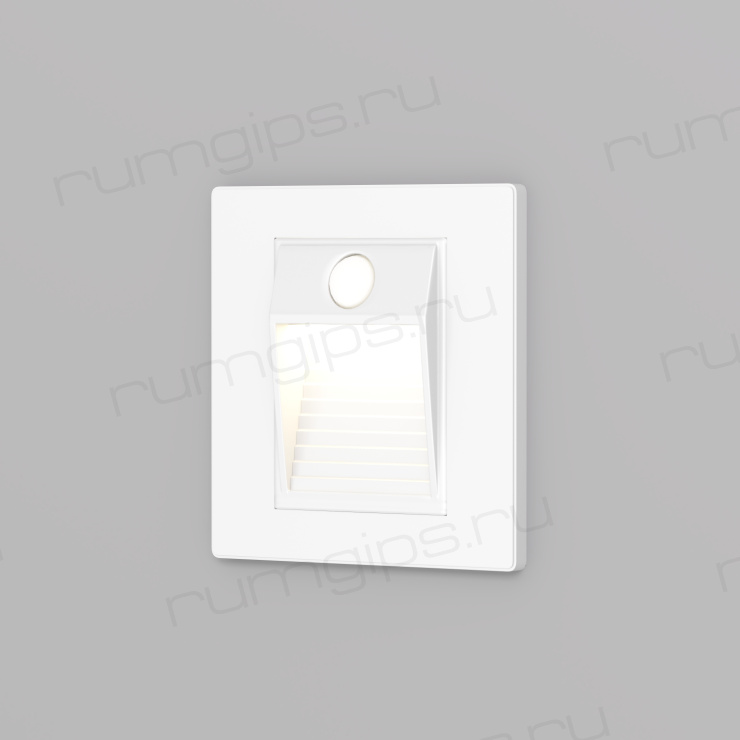 DK1020-WH Светильник встраиваемый в стену c датчиком движения, IP 20, LED 3000, 1 Вт, белый, пластик