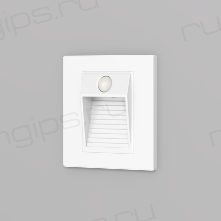 DK1020-WH Светильник встраиваемый в стену c датчиком движения, IP 20, LED 3000, 1 Вт, белый, пластик