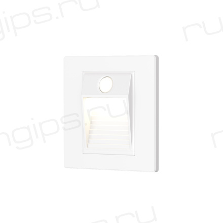 DK1020-WH Светильник встраиваемый в стену c датчиком движения, IP 20, LED 3000, 1 Вт, белый, пластик