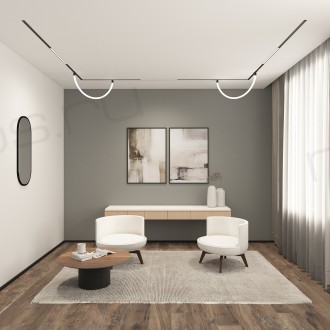 DK8060-BK Гибкий рассеивающий матовый светильник SMART RAY 18W DIM 3000K-6000K, длина плафона 1.5м, черный