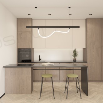 DK8060-BK Гибкий рассеивающий матовый светильник SMART RAY 18W DIM 3000K-6000K, длина плафона 1.5м, черный