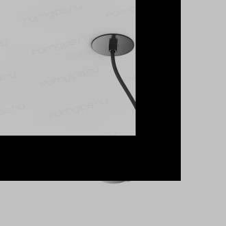 TR5514-BK Встраиваемое основание с возможностью подачи питания треку-ремню Belty, серия Base. Не вмещает блок питания. D65мм, монтажный D50мм, коннектор на проводе, L200-1500мм, IP20, черный, алюминий