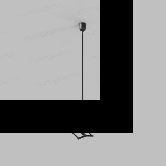 TR5517-BK Подвесное крепление гибкого трека-ремня Belty, серия Base, H200-1200мм, IP20, черный, пластик