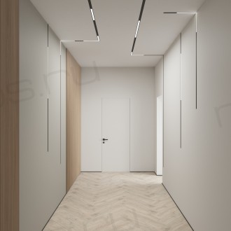 DK8015-BK Угловой трековый светильник SMART LINEAR со светодиодом, L312*312, 220V, 18W, 3000-6000К, IP20, черный, алюминий