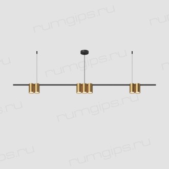 DK4063-BK+SG Подвесной светильник ORBIT, IP20, 7xGU10 LED до 15 Вт, черный + сатинированное золото, алюминий