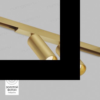 DK5742-SB Светильник для трека SHINE SPOT со светодиодом, D35*H100, 48V DC, 8W*2 , RA?90, 3000K, IP20, сатинированная латунь, алюминий