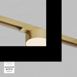 DK5761-SB Светильник для трека SHINE FLOW со светодиодом, D74*H28, 48V DC, 6W, RA?90, 3000K, IP20, сатинированная латунь, алюминий