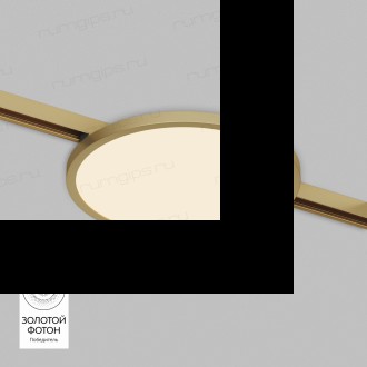 DK5763-SB Светильник для трека SHINE FLOW со светодиодом, D198*H27, 48V DC, 15W, RA?90, 3000K, IP20, сатинированная латунь, алюминий