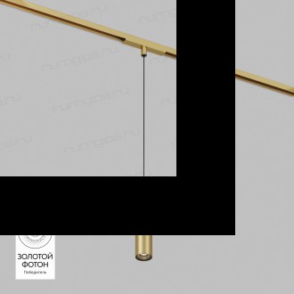 DK5744-SB Светильник для трека SHINE SPOT со светодиодом, D40*H200 кабель 1500мм, 48V DC, 8W, RA?90, 3000K, IP20, сатинированная латунь, алюминий