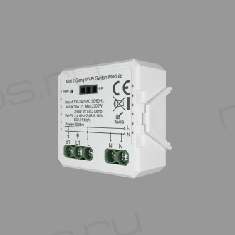 RL1001-SM Одноканальное Wi-Fi реле-выключатель 1 x 2300 Вт / 250 Вт для LED
