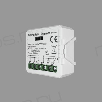 RL1004-DM Двухканальное Wi-Fi реле-диммер 2 x 150 Вт