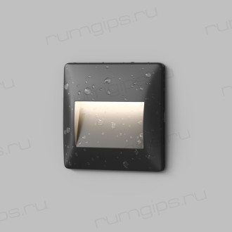 Светильник встраиваемый в стену HELM, IP65, LED 3000К, 2.5 Вт, черный, пластик