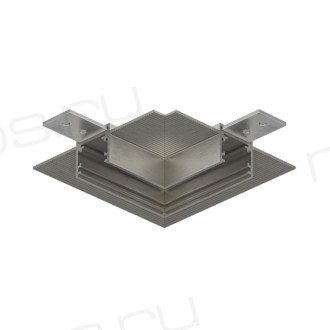 Угловой элемент трека SHINE HIDE для ГКЛ 12,5 мм, 90°, потолок–потолок, тёмный никель, алюминий