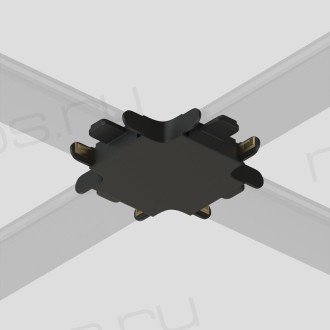 Соединитель X-образный для треков Air, серия Base, пластик, чёрный