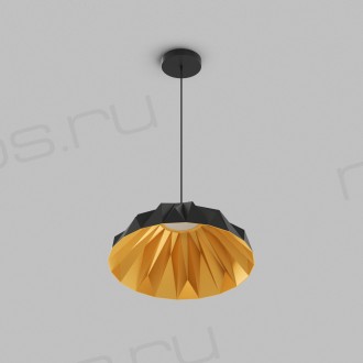 Светильник подвесной ORIGAMI, 20 Вт, 3000К, ?560x1500 мм, металл+акрил, черный + матовое золото